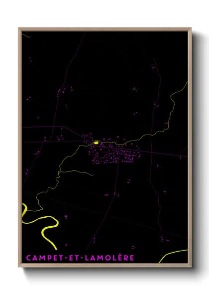 Une affiche de carte sur Campet-et-Lamolère
