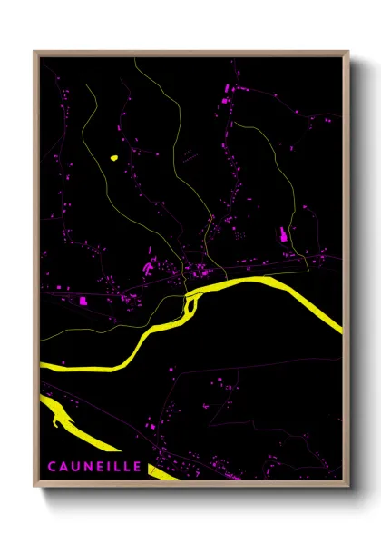 Une affiche de carte sur Cauneille