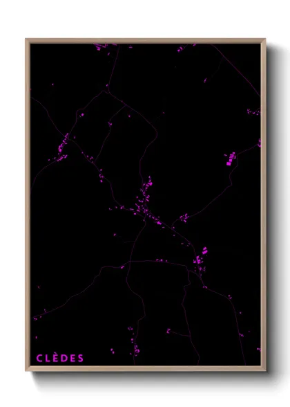 Une affiche de carte sur Clèdes