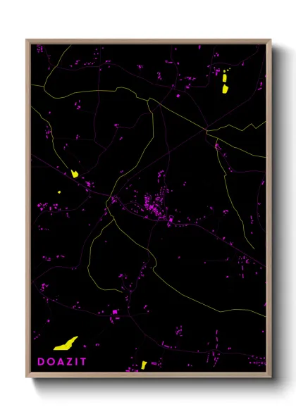 Une affiche de carte sur Doazit