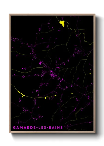 Une affiche de carte sur Gamarde-les-Bains