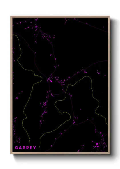 Une affiche de carte sur Garrey