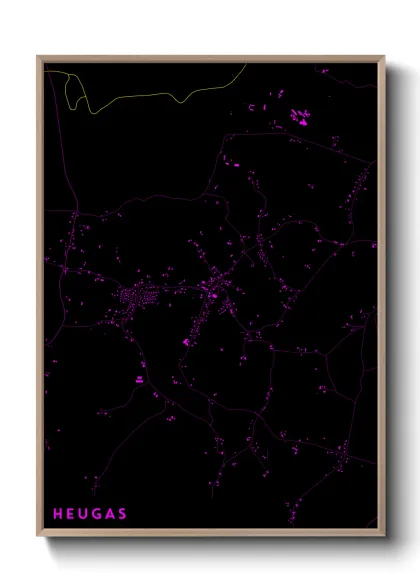 Une affiche de carte sur Heugas