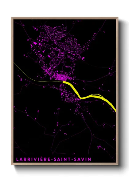 Une affiche de carte sur Larrivière-Saint-Savin
