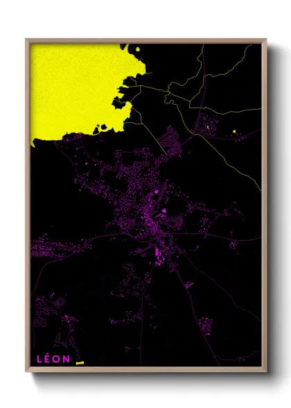 Une affiche de carte sur Léon