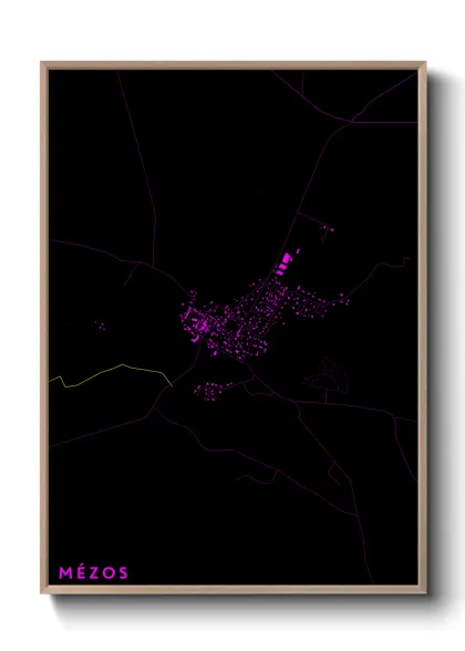 Une affiche de carte sur Mézos