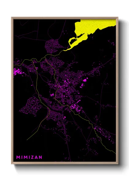 Une affiche de carte sur Mimizan