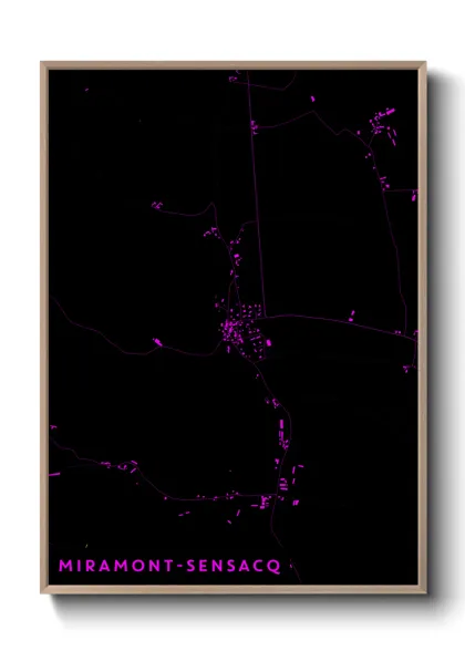 Une affiche de carte sur Miramont-Sensacq