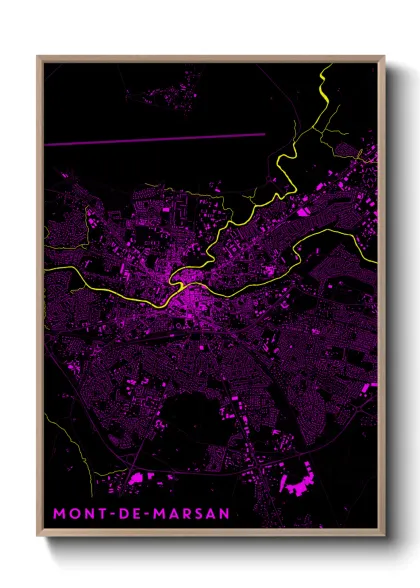 Une affiche de carte sur Mont-de-Marsan