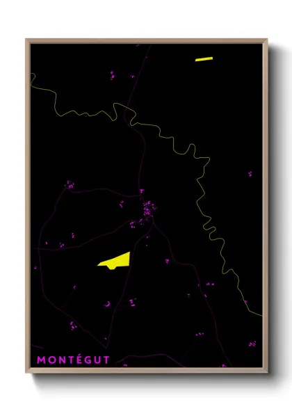 Une affiche de carte sur Montégut