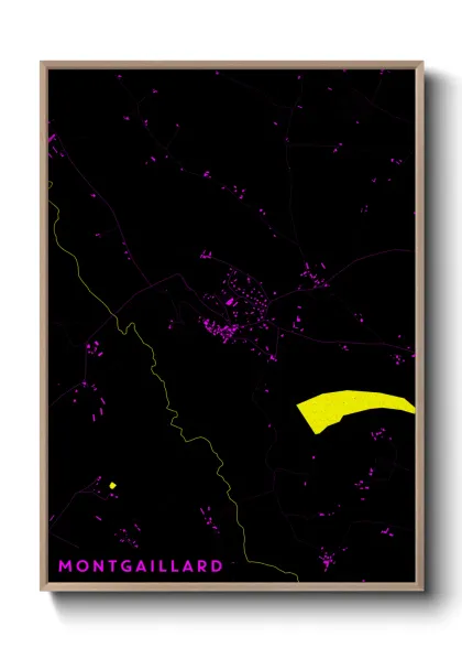 Une affiche de carte sur Montgaillard