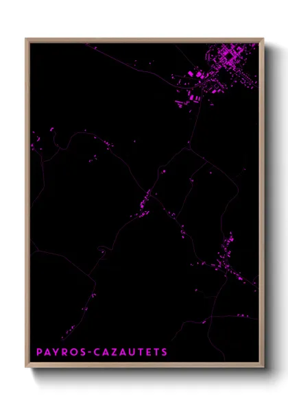 Une affiche de carte sur Payros-Cazautets