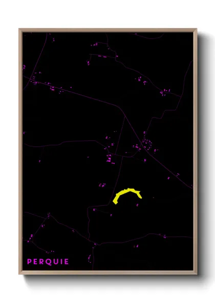 Une affiche de carte sur Perquie