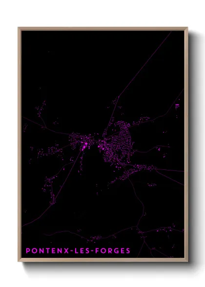 Une affiche de carte sur Pontenx-les-Forges
