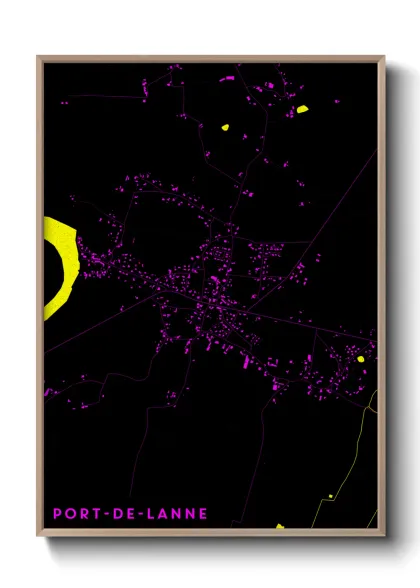 Une affiche de carte sur Port-de-Lanne