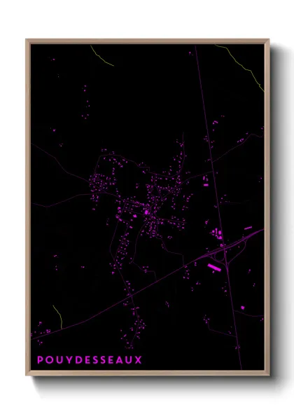 Une affiche de carte sur Pouydesseaux