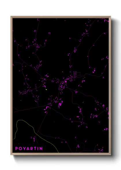 Une affiche de carte sur Poyartin