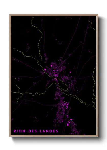 Une affiche de carte sur Rion-des-Landes