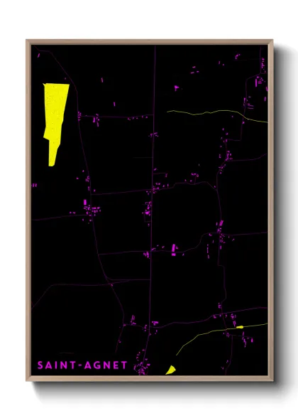Une affiche de carte sur Saint-Agnet