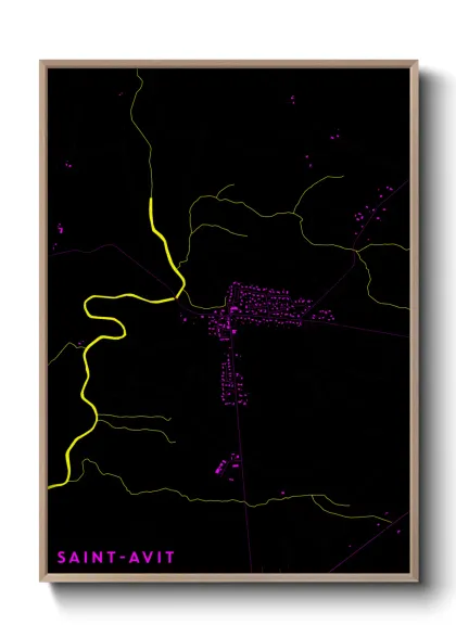 Une affiche de carte sur Saint-Avit