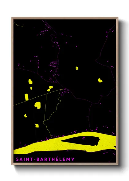 Une affiche de carte sur Saint-Barthélemy