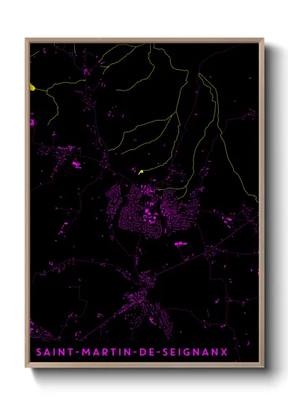 Une affiche de carte sur Saint-Martin-de-Seignanx