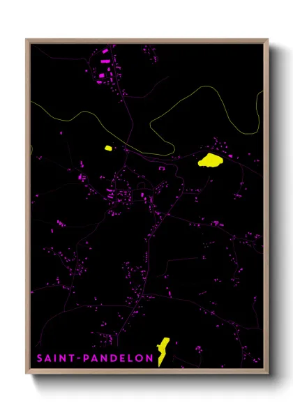 Une affiche de carte sur Saint-Pandelon