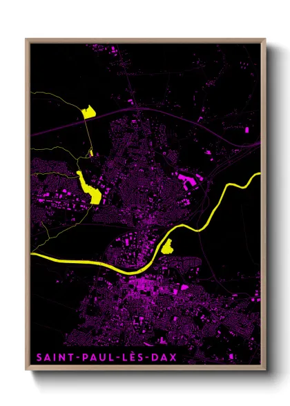 Une affiche de carte sur Saint-Paul-lès-Dax