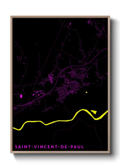 Une affiche de carte sur Saint-Vincent-de-Paul