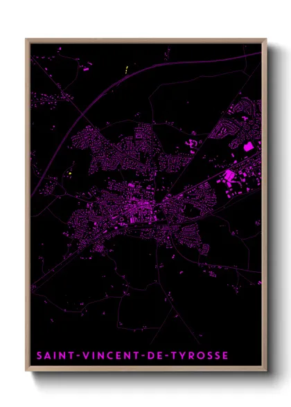 Une affiche de carte sur Saint-Vincent-de-Tyrosse