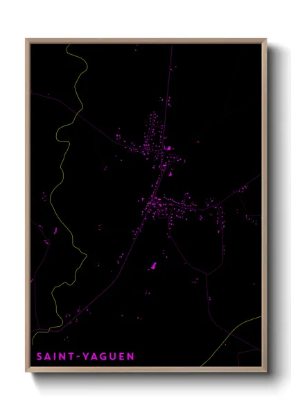 Une affiche de carte sur Saint-Yaguen