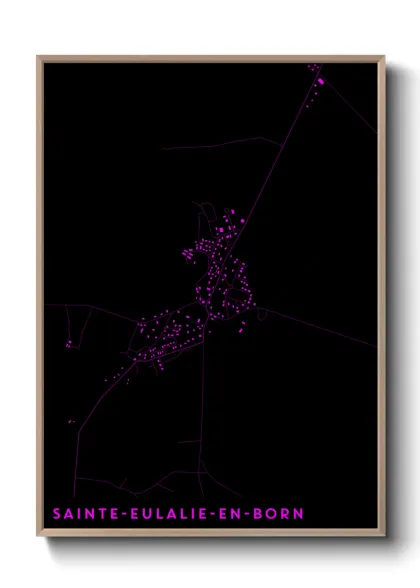 Une affiche de carte sur Sainte-Eulalie-en-Born