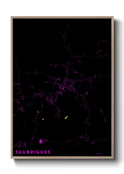 Une affiche de carte sur Saubrigues