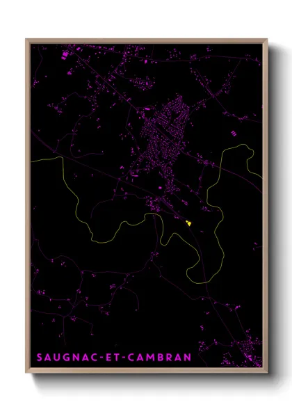 Une affiche de carte sur Saugnac-et-Cambran