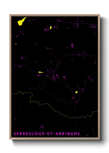 Une affiche de carte sur Serreslous-et-Arribans
