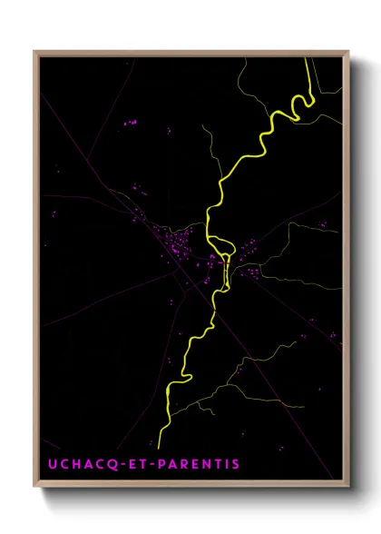 Une affiche de carte sur Uchacq-et-Parentis