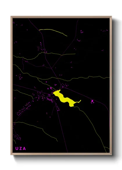 Une affiche de carte sur Uza