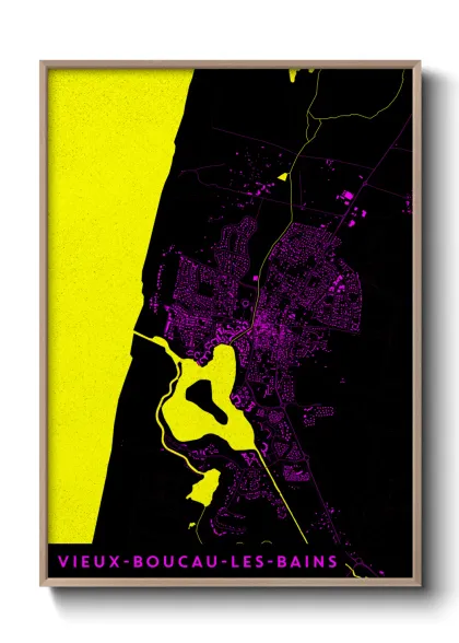 Une affiche de carte sur Vieux-Boucau-les-Bains
