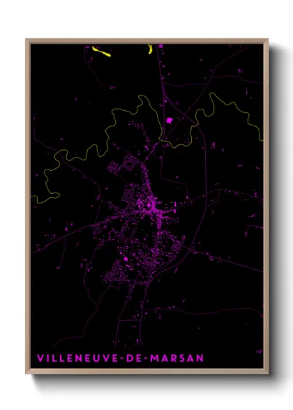 Une affiche de carte sur Villeneuve-de-Marsan