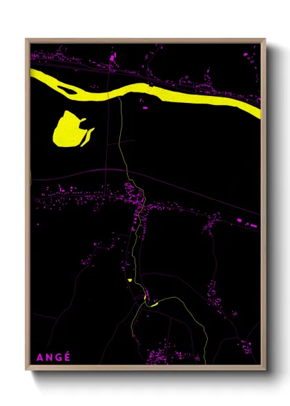 Une affiche de carte sur Angé