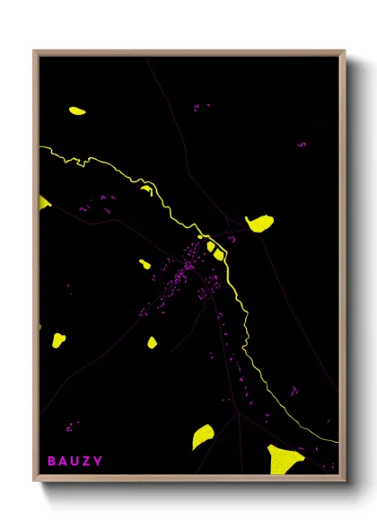 Une affiche de carte sur Bauzy