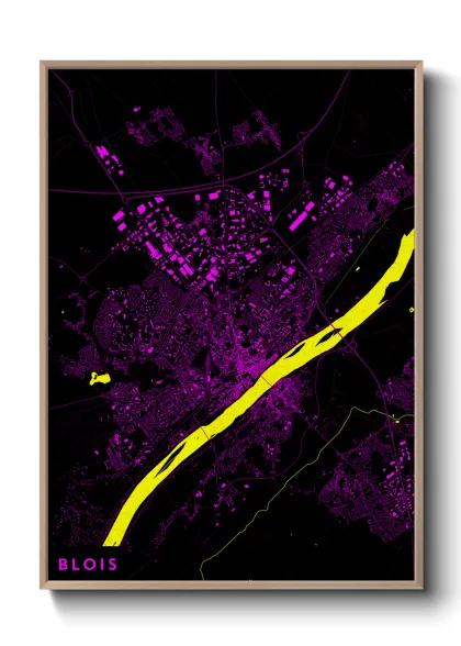 Une affiche de carte sur Blois