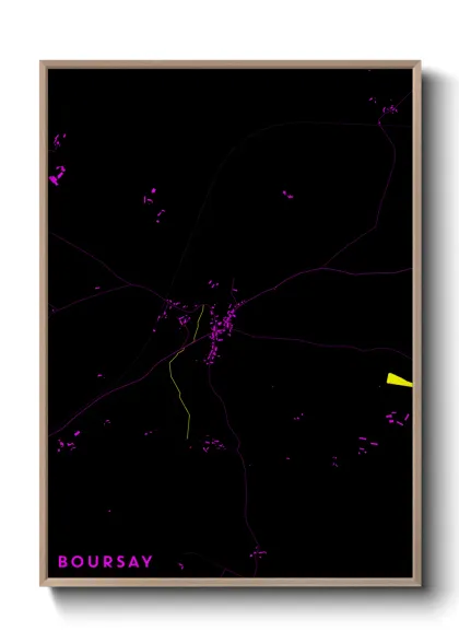 Une affiche de carte sur Boursay