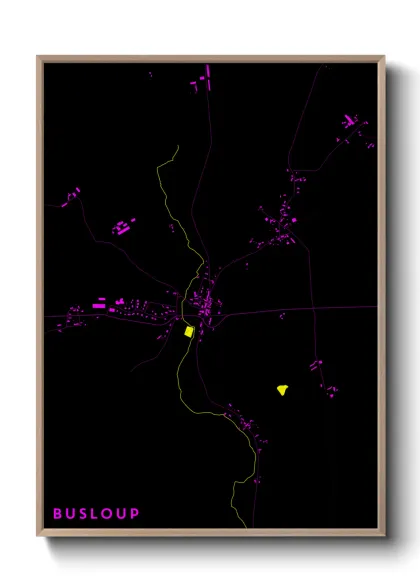 Une affiche de carte sur Busloup