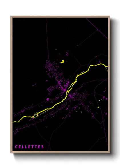 Une affiche de carte sur Cellettes