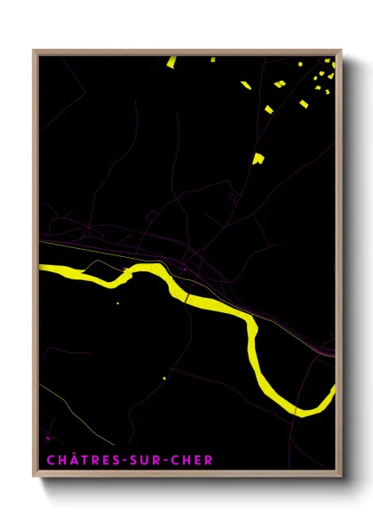 Une affiche de carte sur Châtres-sur-Cher