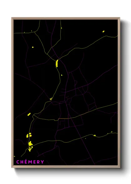 Une affiche de carte sur Chémery