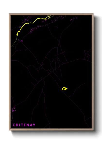 Une affiche de carte sur Chitenay