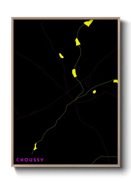 Une affiche de carte sur Choussy