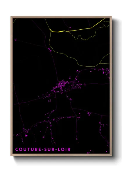 Une affiche de carte sur Couture-sur-Loir